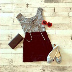 EUC - Bulldog Gingham Black & White top - Sz Small